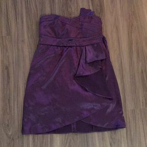 Purple strapless dress